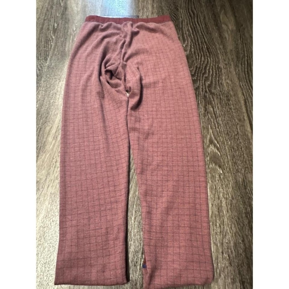 Free People Plaid Lounge Pants Maroon Blue Button Detail Cozy Sleepwear Small - Picture 4 of 4